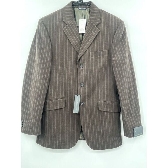 Banana Republic Other - Banana Republic 38S Chalk Stripe Flannel 100% Cotton Stretch Tweed Suit Jacket